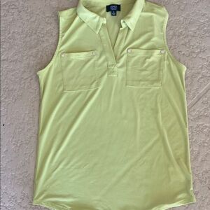 Jones New York Yellow Green Polo Tank Top